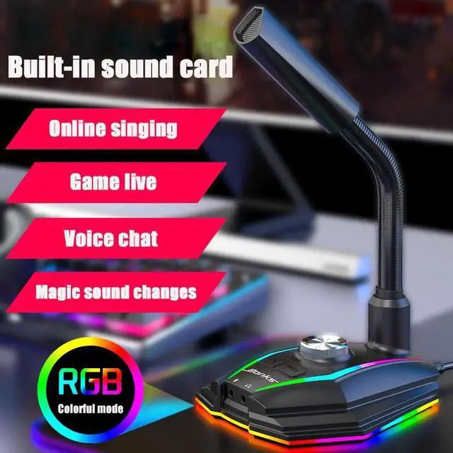 Alt view image 2 of 7 - USB Microphone HD Sound Card With Speaker Headset Jack Free Drive Noise Reduction Rotate Receiver For Computer Mobile Phone