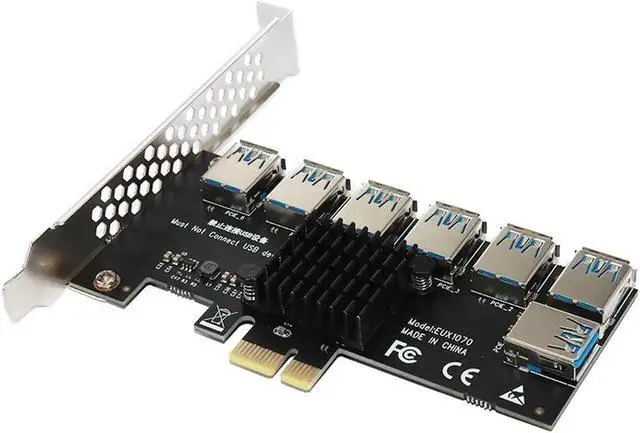 Alt view image 2 of 7 - PCIE 1 To 7 Riser PCIE Port Multiplier USB3.0 Riser PCI Express X16 Adapter PCI-E 1X To 16X Card Riser For Video Card BTC Mining