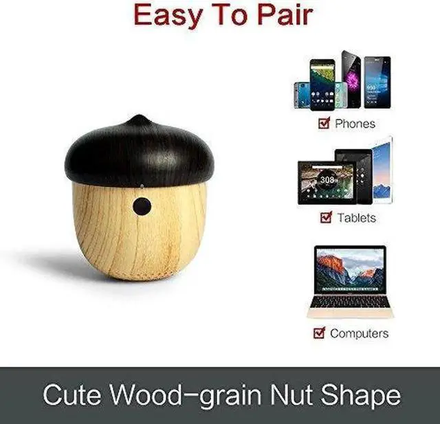 Alt view image 7 of 7 - Portable Mini Wireless Bluetooth Nut Speaker with Sling for iPhone iPad Android and More