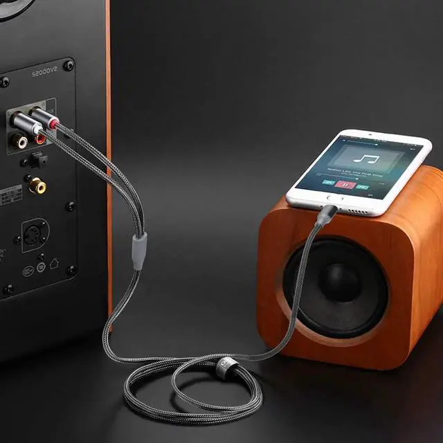 Alt view image 4 of 7 - Lightning to RCA Cable Audio Aux Adapter, Stereo Y Splitter Adapter for Select iPhone, iPad and iPod Models for Power Amplifier, Car, Home Theater, Speaker and More