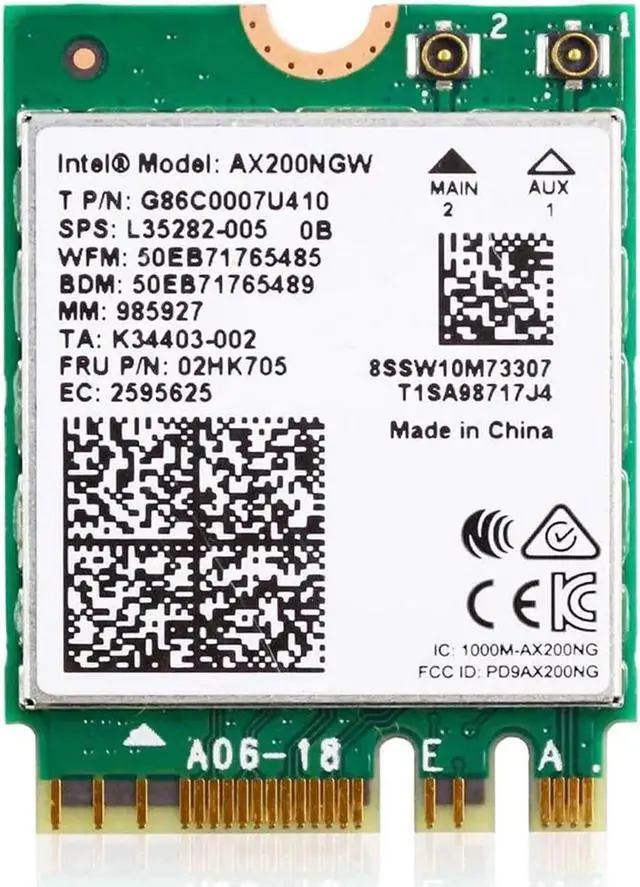 Alt view image 3 of 7 - WiFi 6 M.2 Module AX 3000Mbps Network Adapter with Bluetooth 5.1 Wireless Wi-Fi 6 Card 2.4G/5Ghz 802.11ax MU-MIMO for Laptop PC with Windows 64 bit - Intel Model AX200NGW