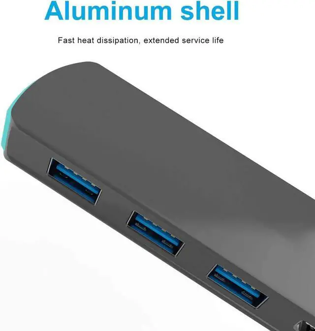 Alt view image 6 of 7 - USB C Hub Laptop Docking Station, USB 3.1 Type C Dongle, 8 in 1 USB C to HDMI Multiport Adapter with PD Fast Charge 4K HDMI 3 USB 3.0 Ports SD/TF Card Reader for MacBook Pro