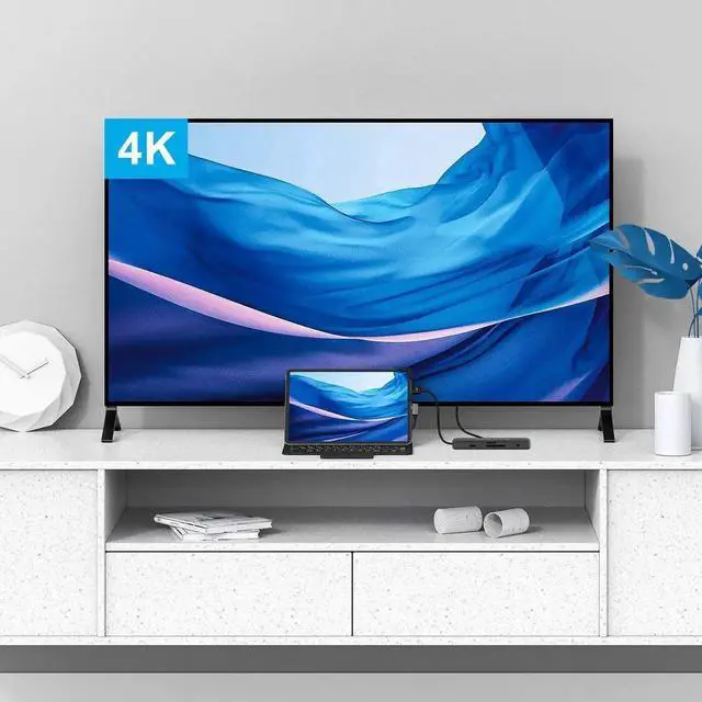 Alt view image 5 of 7 - USB C Hub Laptop Docking Station, USB 3.1 Type C Dongle, 8 in 1 USB C to HDMI Multiport Adapter with PD Fast Charge 4K HDMI 3 USB 3.0 Ports SD/TF Card Reader for MacBook Pro