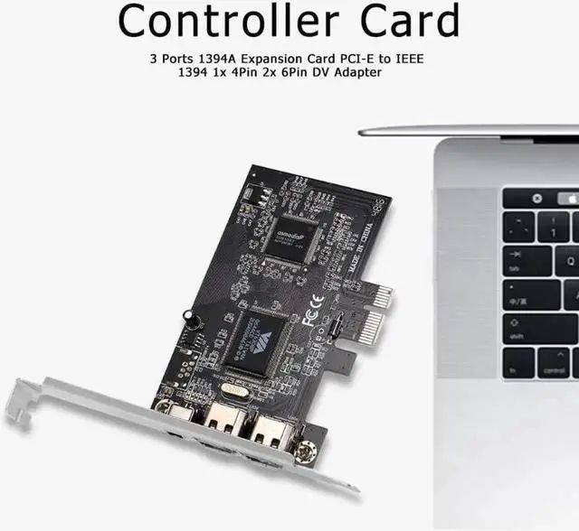 Alt view image 5 of 5 - 3 Ports 1394A Expansion Card PCI-E 1X to IEEE 1394 DV Video Adapter 1x 4Pin 2x 6Pin Controller for Desktop PC