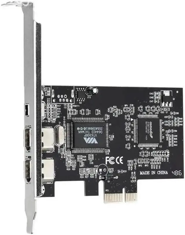 Main image of 3 Ports 1394A Expansion Card PCI-E 1X to IEEE 1394 DV Video Adapter 1x 4Pin 2x 6Pin Controller for Desktop PC