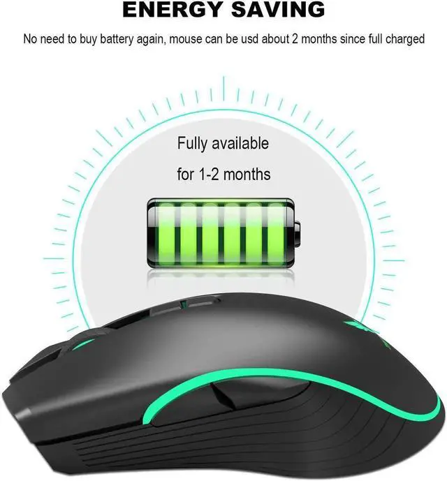 Alt view image 2 of 7 - Zerodate T26 Wireless Charging Mouse for 2.4G with Type C Fast Charger Interface Portable for Office Household Computer Accessory