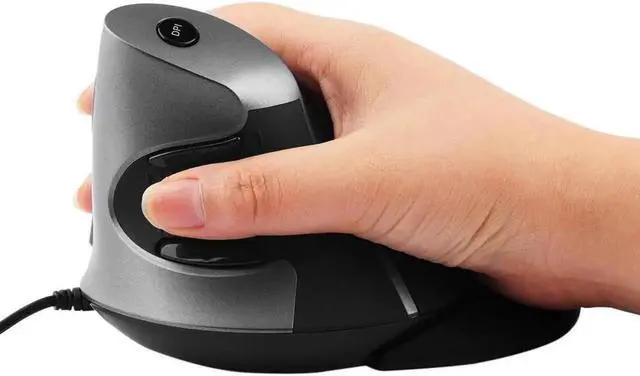 Alt view image 4 of 7 - DELUX 1200 DPI Plug & play 6 Key Human Engineering USB Delux Wired M618 Laser Ergonomic Vertical Mouse For PC Computer Laptop Ship from US about 2-7 days