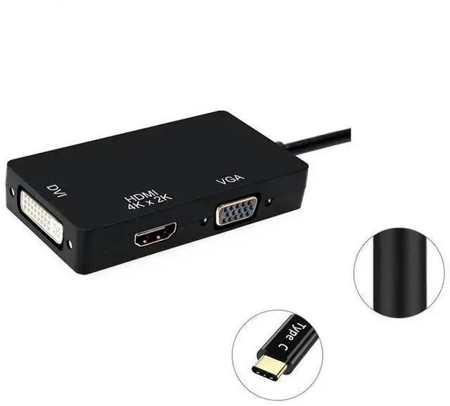 Alt view image 3 of 7 - USB 3.1 Type C to HDMI Adapter, USB-C to HDMI DVI 4K VGA Adaptor Converter for 2016/2017/2018 MacBook/MacBook Pro, 2018 MacBook Air