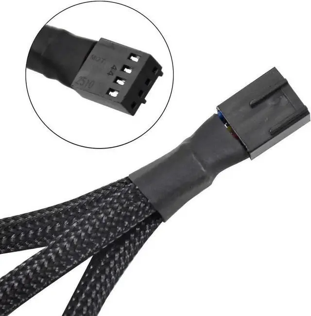 Alt view image 2 of 4 - 3 Pack PWM Fan Splitter, Black Sleeved Braided Y Computer Fan Splitter,4 pin Fan Adapter Cable, CPU Fan Splitter 1 to 3 Converter,Fan Extension Power Cable.(1 to 3)
