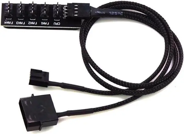 Alt view image 3 of 6 - Fan Hub Splitter 1 to 5 Ports 4 Pin PWM Regulator 12V Power Cable Hub Adapter for CPU Cooler Case Chasis Cooling Fan