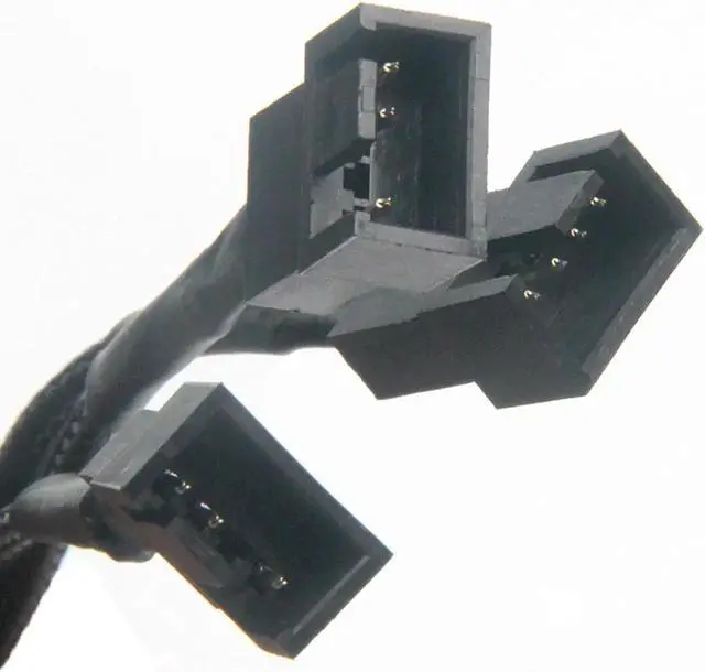Alt view image 4 of 6 - Dual Case Fan Power Adapter 1 to 3 Converter Case Fan Splitter Cable 4Pin PWM Cable Cooling Splitter Duplicator 2-pack