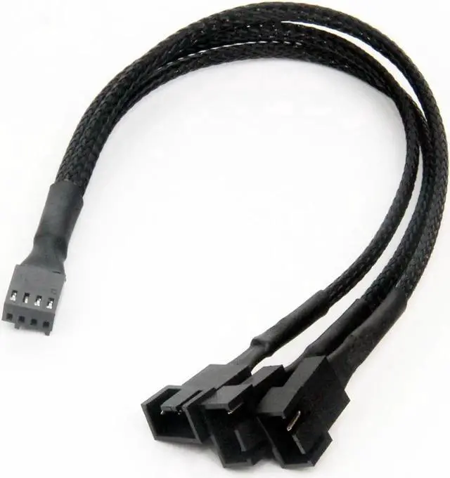 Alt view image 3 of 6 - Dual Case Fan Power Adapter 1 to 3 Converter Case Fan Splitter Cable 4Pin PWM Cable Cooling Splitter Duplicator 2-pack
