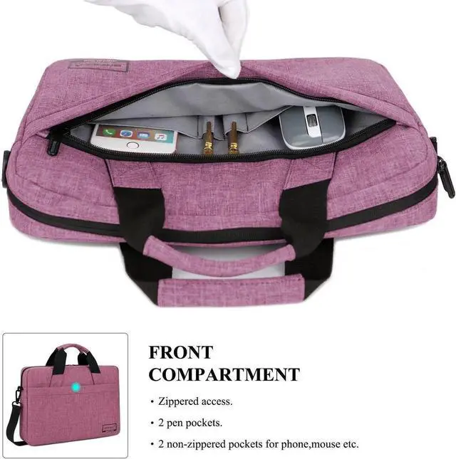 Alt view image 4 of 7 - 13"Laptop Shoulder Bag Messenger Bag for Macbook Air PRO Retina Laptop / Notebook / MacBook / Ultrabook / Chromebook Computers,(13-13.3 Inch,Purple)