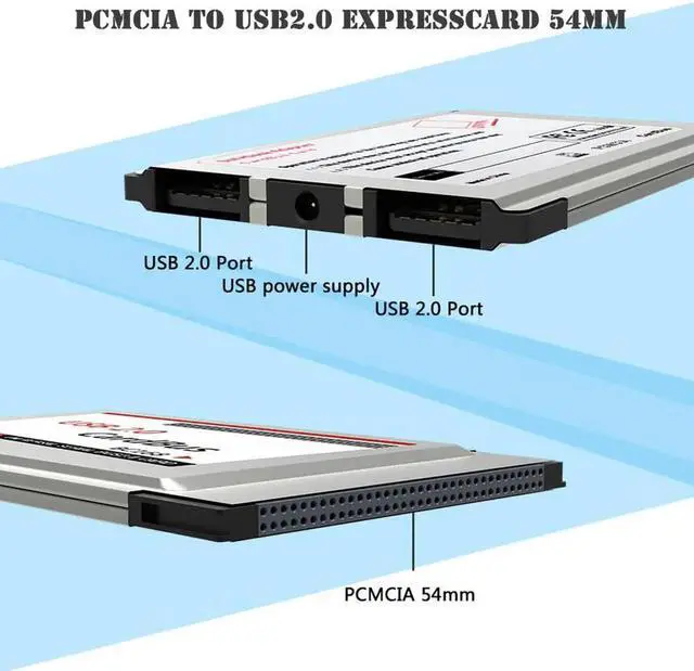 Alt view image 2 of 5 - Laptop PCMCIA to USB 2.0 CardBus Converter 2 Ports PCI Express Card Adapter