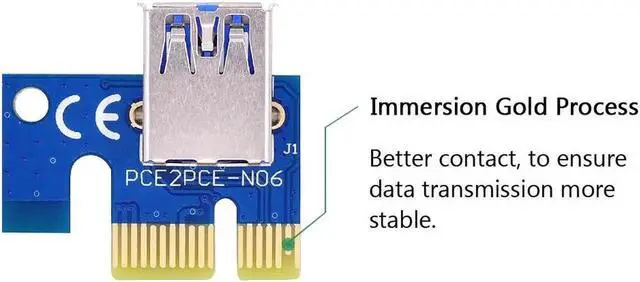 Alt view image 2 of 5 - VER006 60CM PCI Express Riser Card 1X to 16X Extender + USB 3.0 Cable / SATA to 4Pin Power Cord for BTC Bitcoin Miner