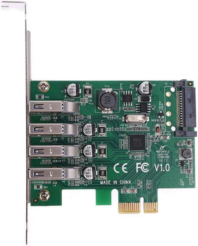 Alt view image 4 of 5 - board pci express 4 inputs usb 3.0, 4 inputs usb 3.0 hub adapter 4 inputs usb3.0 usb controller 3 0 pci and pcie expre