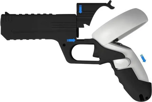 Alt view image 4 of 7 - VR Game Gun for Oculus Quest 2 Controllers Pistol Case, Enhanced FPS Gaming Experience -Compatible with Pistol Whip VR Game, Enhanced FPS Gaming Experience