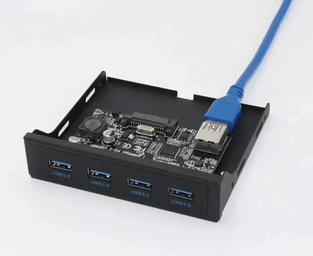 Alt view image 4 of 5 - to USB 3.0 PC Front Panel USB Expansion Card PCIE USB Adapter 3.5" Floppy USB3.0 Front Panel Bracket PCI Express x1 Riser