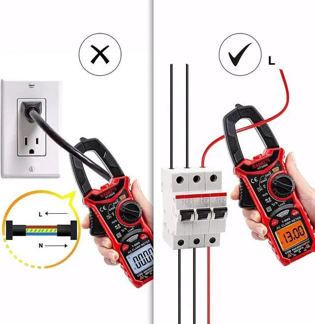 Alt view image 6 of 7 - Digital Clamp Meter T-RMS 6000 Counts, Multimeter Voltage Tester Auto-ranging, Measures Current Voltage Temperature Capacitance Resistance Diodes Continuity Duty-Cycle (AC Clamp Meter)