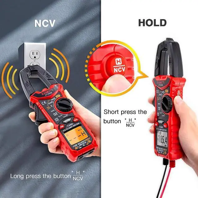 Alt view image 2 of 7 - Digital Clamp Meter T-RMS 6000 Counts, Multimeter Voltage Tester Auto-ranging, Measures Current Voltage Temperature Capacitance Resistance Diodes Continuity Duty-Cycle (AC Clamp Meter)
