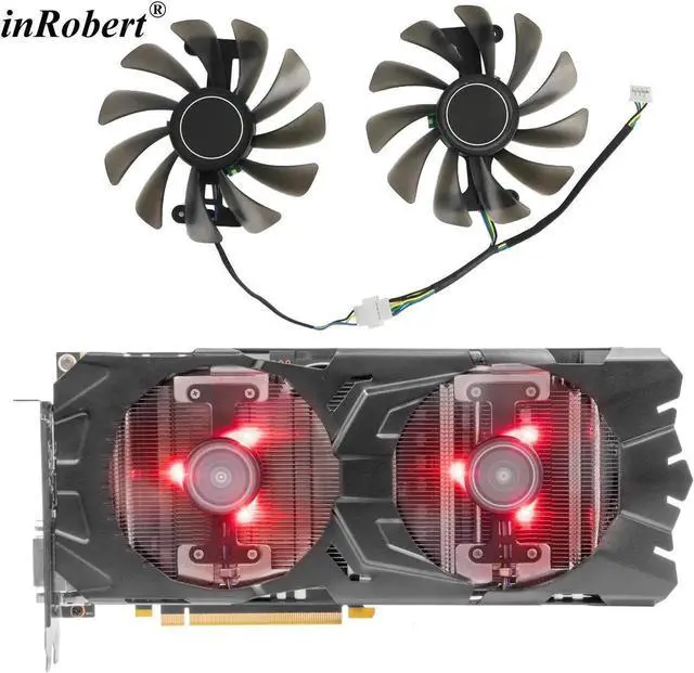 Main image of 95MM GTX1070 GTX1080 Fan with Red LED Light For KFA2 GALAXY GTX 1070 1070Ti 1080 EX Graphics Card Cooling Fan Replacement