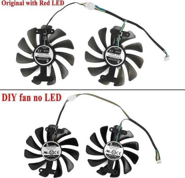 Alt view image 4 of 5 - 95MM GTX1070 GTX1080 Fan with Red LED Light For KFA2 GALAXY GTX 1070 1070Ti 1080 EX Graphics Card Cooling Fan Replacement