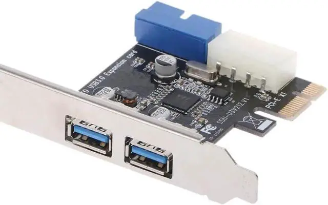 Alt view image 5 of 5 - PCI Express USB 3.0 2 Ports Front Panel with Control Card Adapter 4-Pin & 20 Pin Feb6