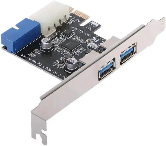 Alt view image 3 of 5 - PCI Express USB 3.0 2 Ports Front Panel with Control Card Adapter 4-Pin & 20 Pin Feb6