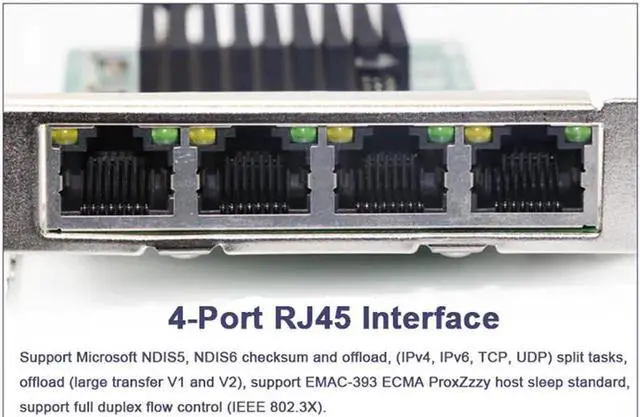 Alt view image 5 of 5 - Card 4 Port Gigabit Ethernet 10/100/1000M PCI-E PCI Express To 4X Gigabit Ethernet Card LAN Adapter for Desktops