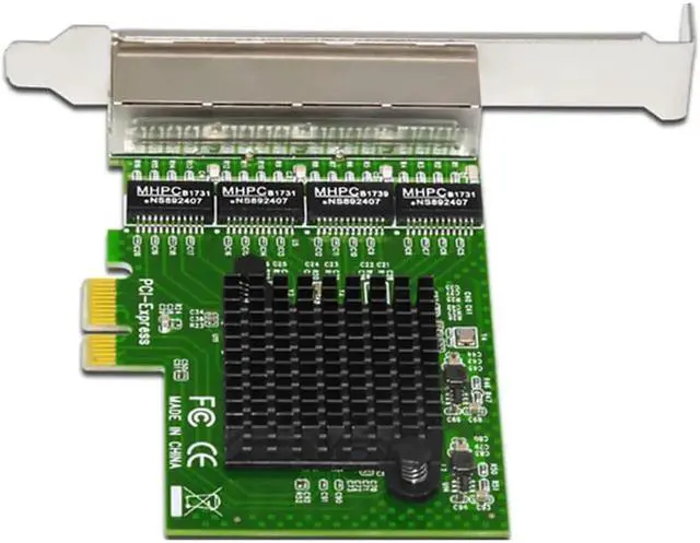 Alt view image 3 of 5 - Network Cards LAN Card Ethernet Network Adapter Ethernet Lan Adapter Network Card 4 Port RJ-45 PCI Express Internet