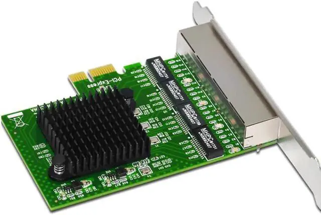 Alt view image 4 of 5 - Network Cards LAN Card Ethernet Network Adapter Ethernet Lan Adapter Network Card 4 Port RJ-45 PCI Express Internet