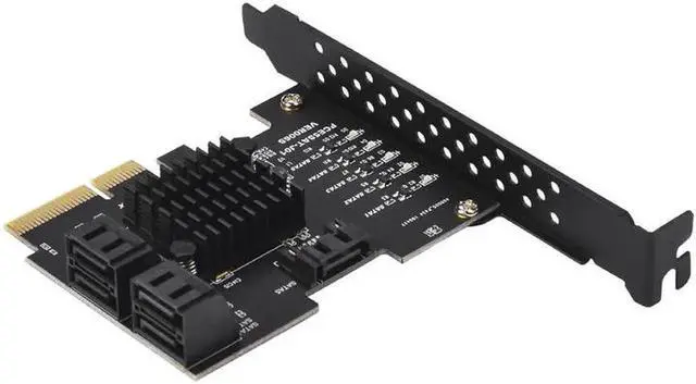 Alt view image 2 of 5 - On Cards PCI-E SATA PCI Express SATA 3 Controller PCIE SATA HUB 5 Port SATA3 6Gbps Adapter + Low Profile Bracket for Desktop