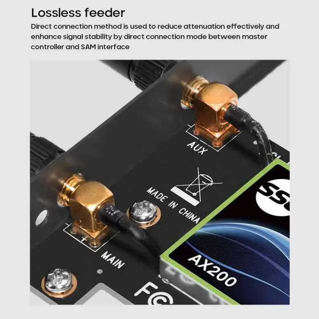 Alt view image 2 of 5 - Band 3000Mbps Wifi 6 AX200 PCIe Wireless Wifi Adapter 2.4G/5Ghz Bluetooth 5.0 Chip AX200NGW 802.11Ac/Ax Wi-Fi Card