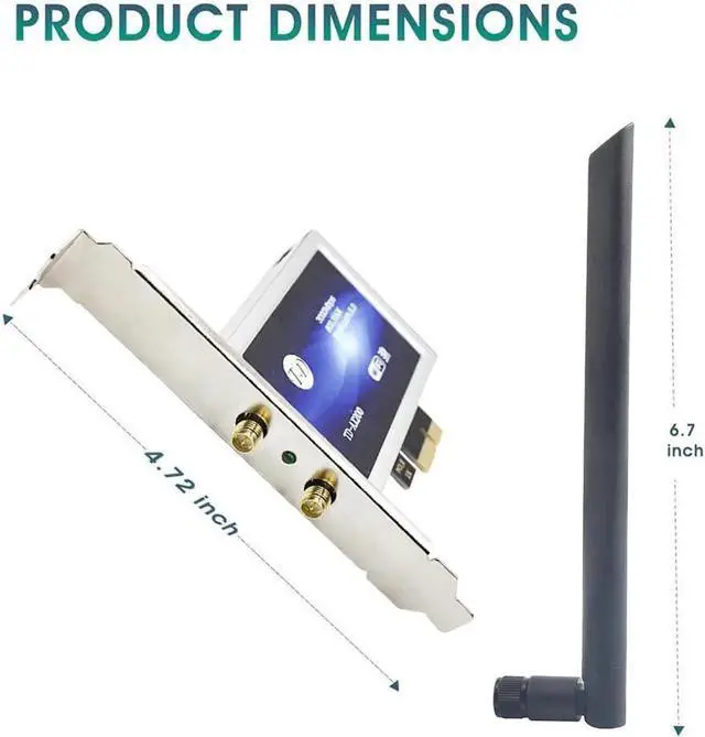 Alt view image 3 of 5 - 2974Mbps Dual Band Wireless Desktop PCIe AX200 Card 802.11AX 2.4G/5Ghz Bluetooth 5.1 PCI Express WiFi 6 Adapter For PC