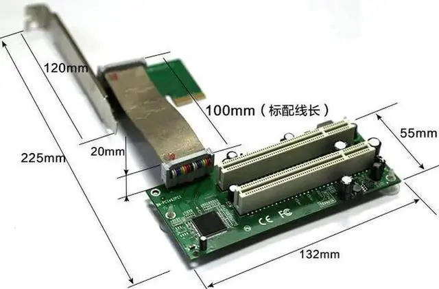 Alt view image 3 of 5 - PCI express to PCI adapter cable mini x1 to x16 riser card