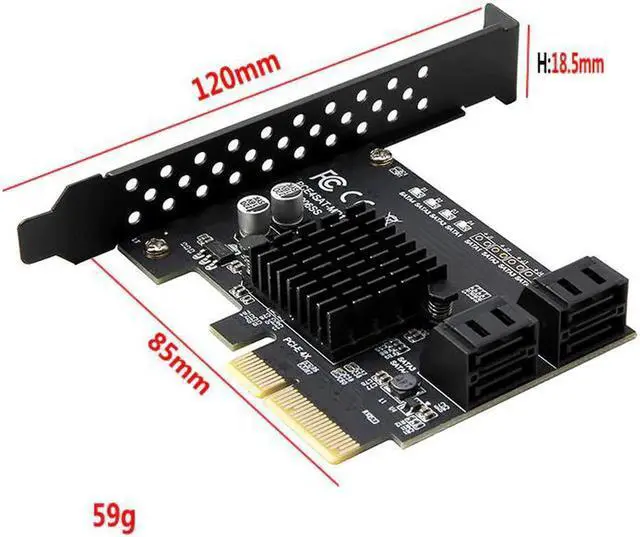 Alt view image 4 of 5 - Express Raid Card 4Port SATA 3.0 Add On Card Marvell 88SE9230 Chip E SATA Raid Controller -E to SATA HDD SSD Raid Card