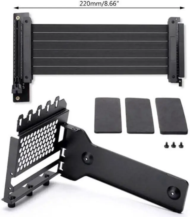 Alt view image 2 of 5 - 1Set GPU Adapter Cable Computer PCI-E X16 Vertical VGA Graphics Card Bracket LX9B