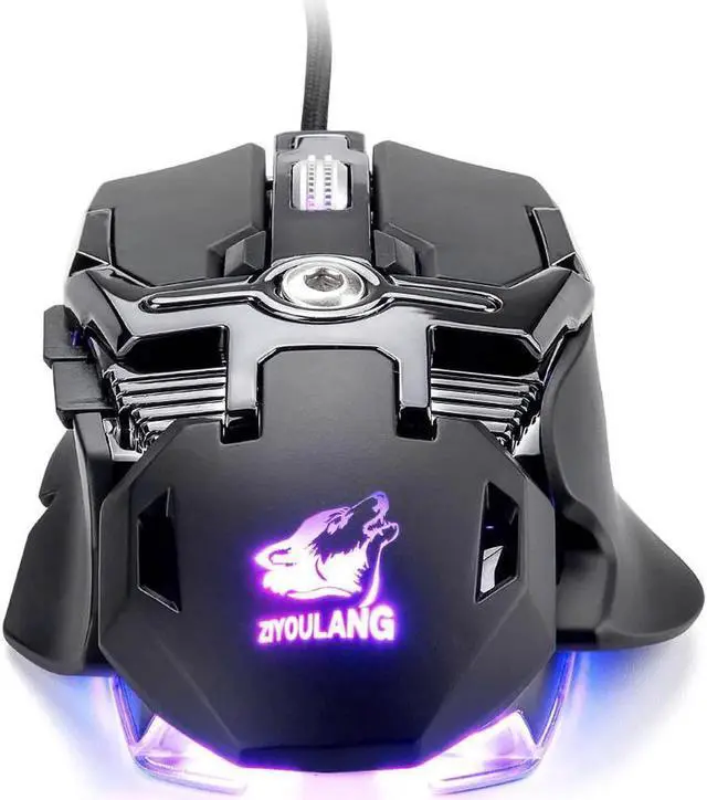 Alt view image 4 of 7 - Gaming Mice 6400DPI LED Wired Mechanic RGB Backlight Gaming Mouse 8 Button Macro Program Gaming Mouse for Laptop Computer Games