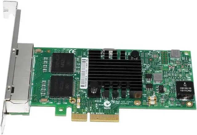 Alt view image 4 of 5 - Card PCI-Express PCIe X4 Four RJ45 Gigabit Ports Server Adapter NIC I350-T4