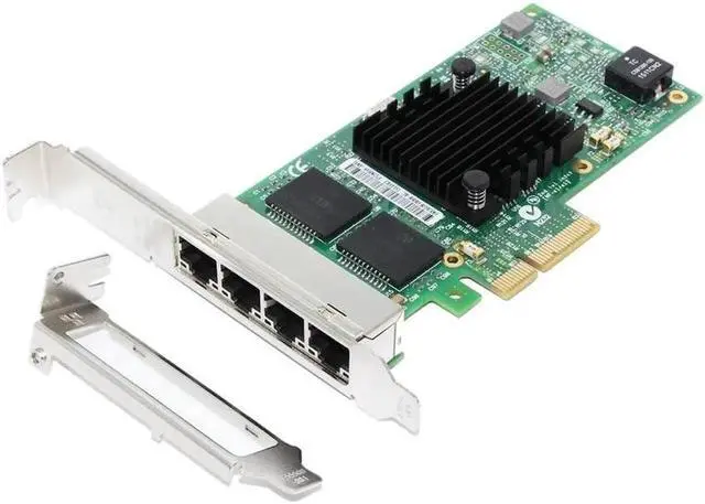 Alt view image 3 of 5 - Card PCI-Express PCIe X4 Four RJ45 Gigabit Ports Server Adapter NIC I350-T4