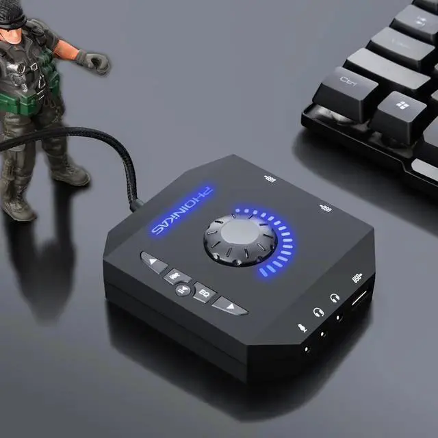 Alt view image 6 of 7 - Profession Computer USB Sound Card 7.1 Channel Audio Adapter Converter Audio Interface for PC Laptop External Sound Card