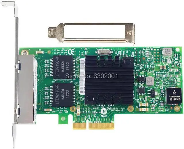 Alt view image 4 of 5 - I350-T4V2 4-Port Gigabit Ethernet PCI-Express X4 I350AM4 Server Adapter Network Card