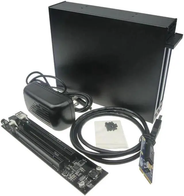 Main image of PCIe to Dual PCIE 2 Ports 16x pci-e Bus Slot Adapter with case enclosure