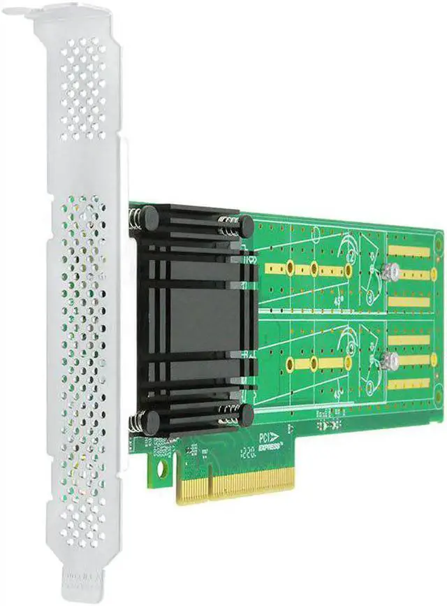 Alt view image 3 of 4 - Dual PCIe x8 M.2 NVMe SSD Adapter Card