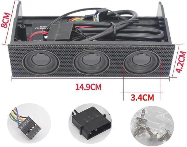 Alt view image 3 of 5 - 5.25" Internal Stereo Surround Speaker PC Front Panel Computer Case Built-in Music Loudspeakers