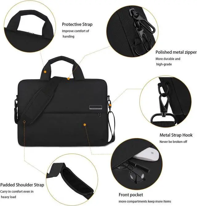 Alt view image 7 of 7 - BRINCH 12-13.3 Inch Laptop Bag Nylon Waterproof with Shockproof Fit Up to 13.3 Inch Gaming Laptops Notebook Computer for Dell,Asus,Msi,Hp (Blue)