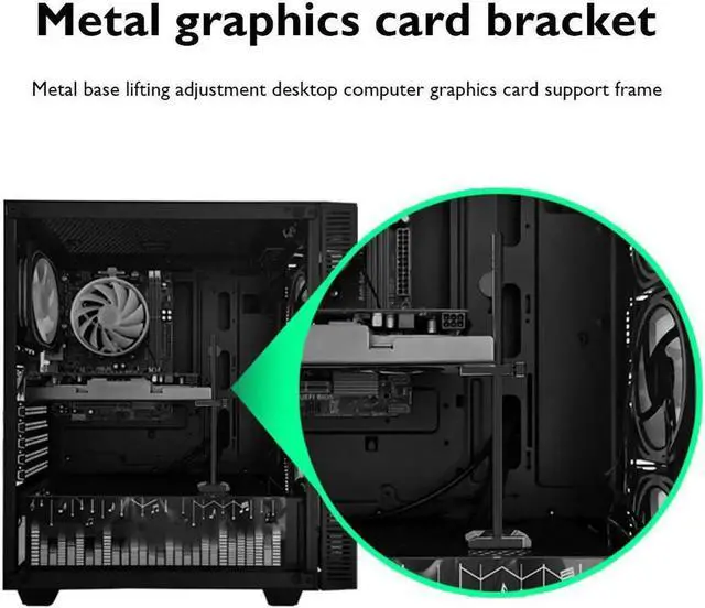 Alt view image 6 of 6 - Graphics Card Bracket Holder GPU Desktop Computer Case Video Card Stand Graphics Card Support Jack Telescopic Rotary