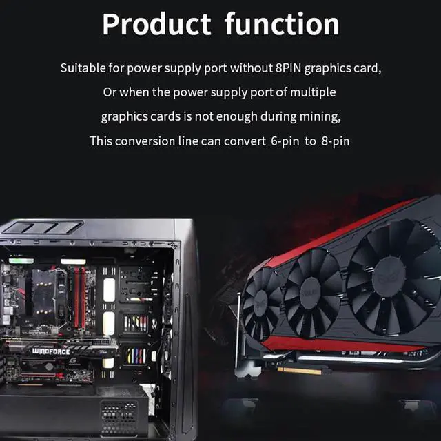 Alt view image 5 of 6 - 10Pcs PCIE 6 Pin to Dual 8 (6+2) Pin Graphic Video Card GPU Adapter Power Supply Motherboard Graphics Card PCI-E GPU Power Dat
