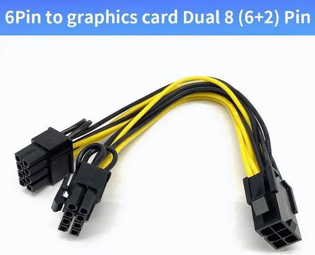 Alt view image 2 of 6 - 10Pcs PCIE 6 Pin to Dual 8 (6+2) Pin Graphic Video Card GPU Adapter Power Supply Motherboard Graphics Card PCI-E GPU Power Dat
