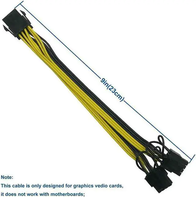 Alt view image 2 of 6 - 10 Pcs PCI-Express PCIE 8 Pin to Dual 8 (6+2) Pin VGA Graphic Video Card Adapter Power Supply Cable pci-e power cable new